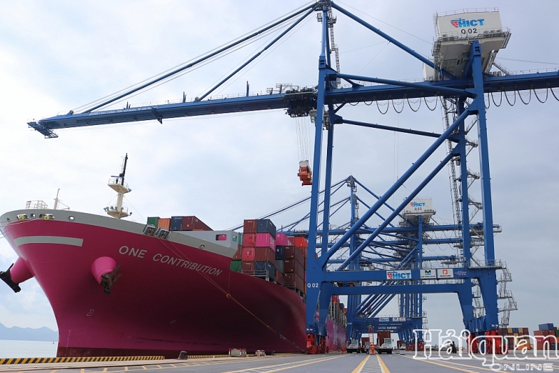 Tàu ONE CONTRIBUTION cập cảng ngày 19/5. Ảnh: Công ty TNHH Cảng container quốc tế Tân Cảng Hải Phòng. Tàu ONE CONTRIBUTION cập cảng ngày 19/5. Ảnh: Công ty TNHH Cảng container quốc tế Tân Cảng Hải Phòng.